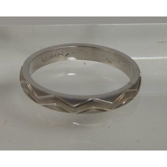 Vintage 925 Sterling Silver Diamond-Cut Ring Thailand Handcrafted Size 12 NOS - Picture 5 of 9